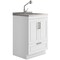 Simpli Home Cardinal Transitional 24"Laundry Cabinet Faucet Stainless Steel Sink